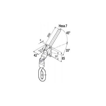 SORTIE DE CAISSON 45° AVEC ANNEAU