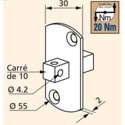 SUPPORT MOTEUR T5 C10 ENTRAXE 44 DOUBLE PERÇAGE