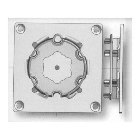 PLAQUE SUPPORT MOTEUR 100*100 DIA50/60 SOMFY