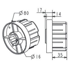 EMBOUT ZF80 POUR COMPENSATION D16