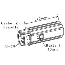 EMBOUT ESCAMOTABLE OCTO 40 CRABOT FEMELLE PORTE ROULEMENT