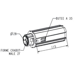EMBOUT ESCAMOTABLE ZF54 CRABOT FEMELLE - PORTE ROULEMENT