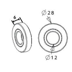 ROULEMENT À BILLES D28 AL12 ÉP.7,5