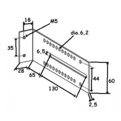 ÉQUERRE DEP28 - 2 TROUS M5