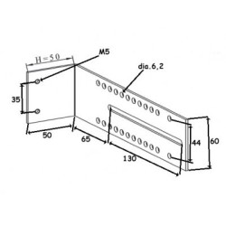 ÉQUERRE DEP50 - 2 TROUS M5