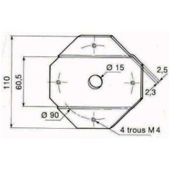 PLAQUE SUPPORT TREUIL CAMBRÉE POSE DRAPEAU