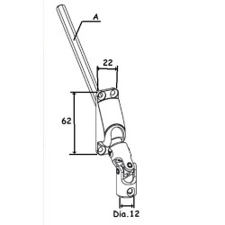 BLOC GUIDE GENOUILLÈRE À 60° DIA.12 / C8 L315 BLANC