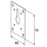 PLAQUE DE REPRISE POUR BLOC GUIDE GENOUILLÈRE À 60°