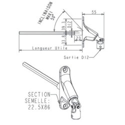 DOUBLE CARDAN AVEC BATI ÉTROIT DIA.12 / 6P7 + VIS