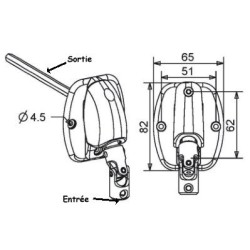 RENVOI À 120° EMBASE LARGE DIA.12 / 6P7 L355