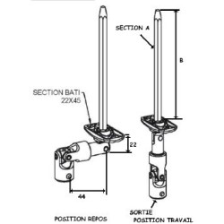 MINI BLOC GUIDE DÉPORTÉ DIA.12 / C8 L160 BLANC