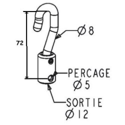 MANCHON À CROCHET ZINGUÉ