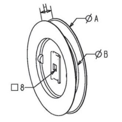 POULIE CARRÉ 8 DIA.130 L14
