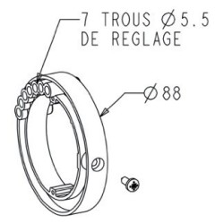 BAGUE VERROU ZF64 DIA.88 NOIR + VIS