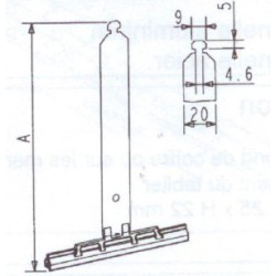 ATTACHE DE TABLIER À CROCHET LAME DE 8 L180 NOIR