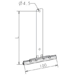 ATTACHE DE TABLIER À VISSER LAME DE 14 L180 NOIR