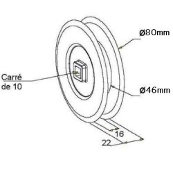 POULIE CARRÉ DE 10