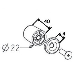 BUTÉE L40 B. + RONDELLE + VIS L25
