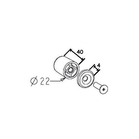 BUTÉE L40 B. + RONDELLE + VIS L25