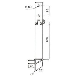 CHARNIÈRE ARRÊT POUR PROJECTION BRISÉE BLANC