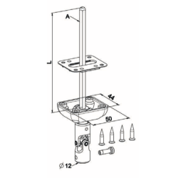BLOC GUIDE GENOUILLÈRE BL. H7 165MM DIA.12 L165