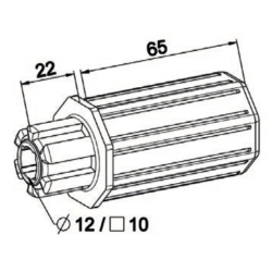 EMBOUT OCTO 40 L65 CRABOT MÂLE D12 C10