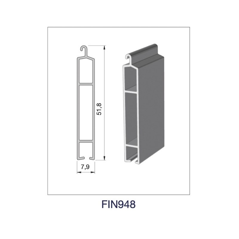 LAME FINALE POUR TABLIER ALU/PVC 52 x 8 mm