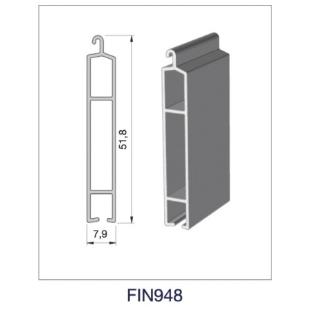LAME FINALE POUR TABLIER ALU/PVC 52 x 8 mm