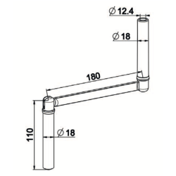 MANIVELLE PROFIL DIA.12 + GOUP. BLANC