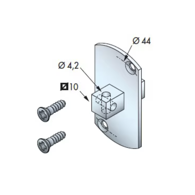 SUPPORT MOTEUR T5 C10 ENTRAXE 44 DOUBLE PERÇAGE