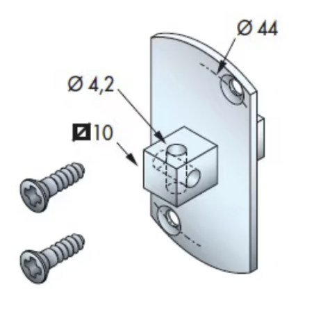 SUPPORT MOTEUR T5 C10 ENTRAXE 44 DOUBLE PERÇAGE