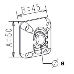 GUIDE À ROTULE BLANC SORTIE CARRÉ DE 8