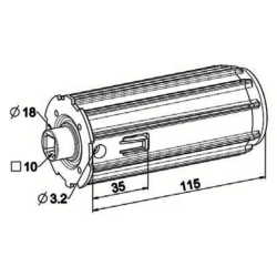 EMBOUT ESCAMOTABLE ZF54 PALIER 18 / CARRÉ 10